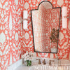 Chenonceau Coral Room Setting | Schumacher Wallpaper
