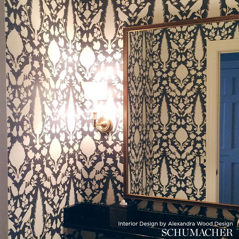Schumacher Chenonceau Sage Wallpaper by Schumacher