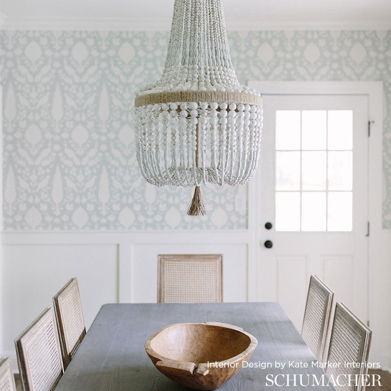 Chenonceau Sky Room Setting | Schumacher Wallpaper