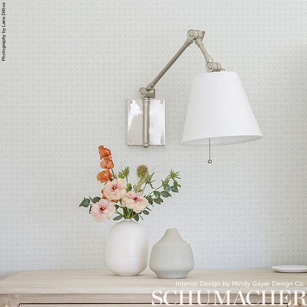 Prescott Diamond - Mist Wallcovering | Schumacher