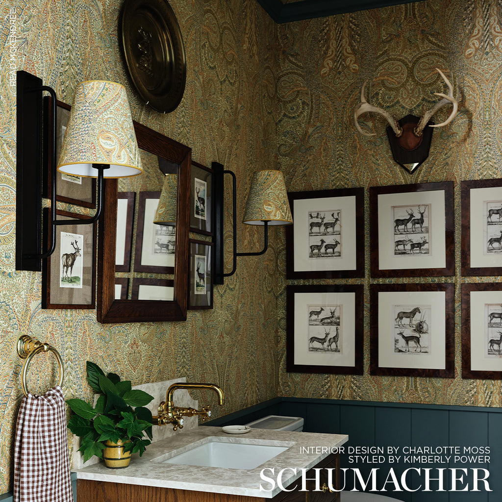 Emile Cachemire Spice Room Setting | Schumacher Wallpaper