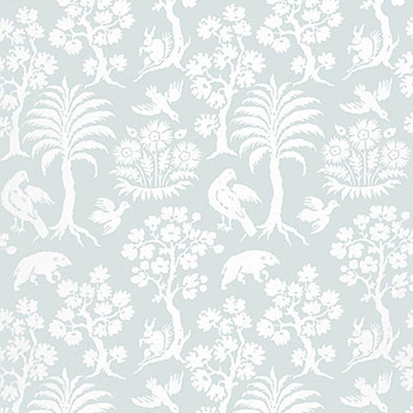 Palm Damask - Sky Wallcovering | Schumacher