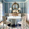 Hydrangea Drape Delft Room Setting | Schumacher Wallpaper