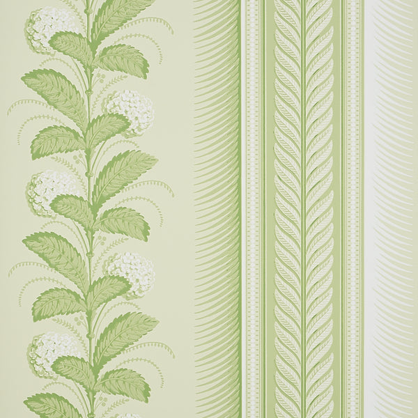 Hydrangea Drape, Green Wallcoverings | Schumacher