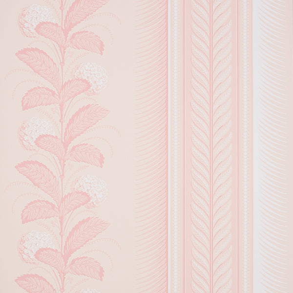 Hydrangea Drape, Blush Wallcoverings | Schumacher