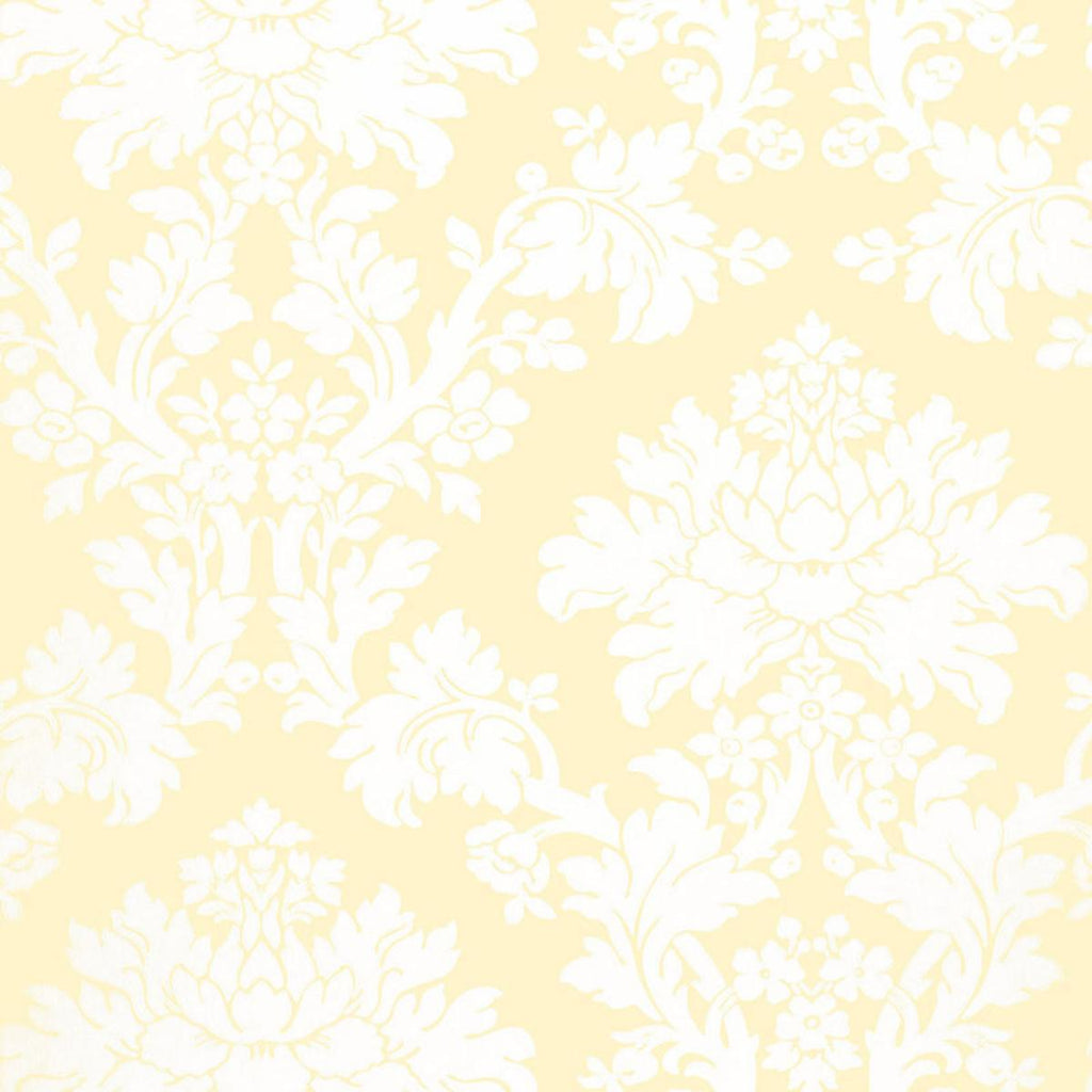 Schumacher Tierni Damask Celery Wallpaper by Schumacher