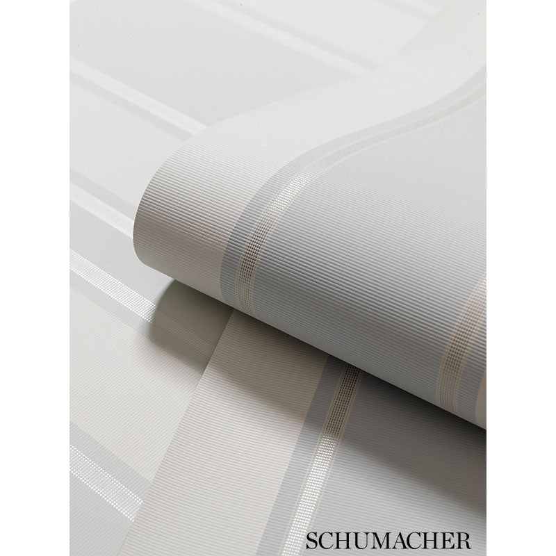 Schumacher Morgan Stripe Porcelain Wallpaper by Schumacher