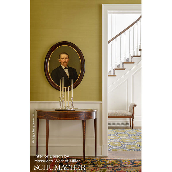 Haruki Sisal - Celery Wallcovering | Schumacher