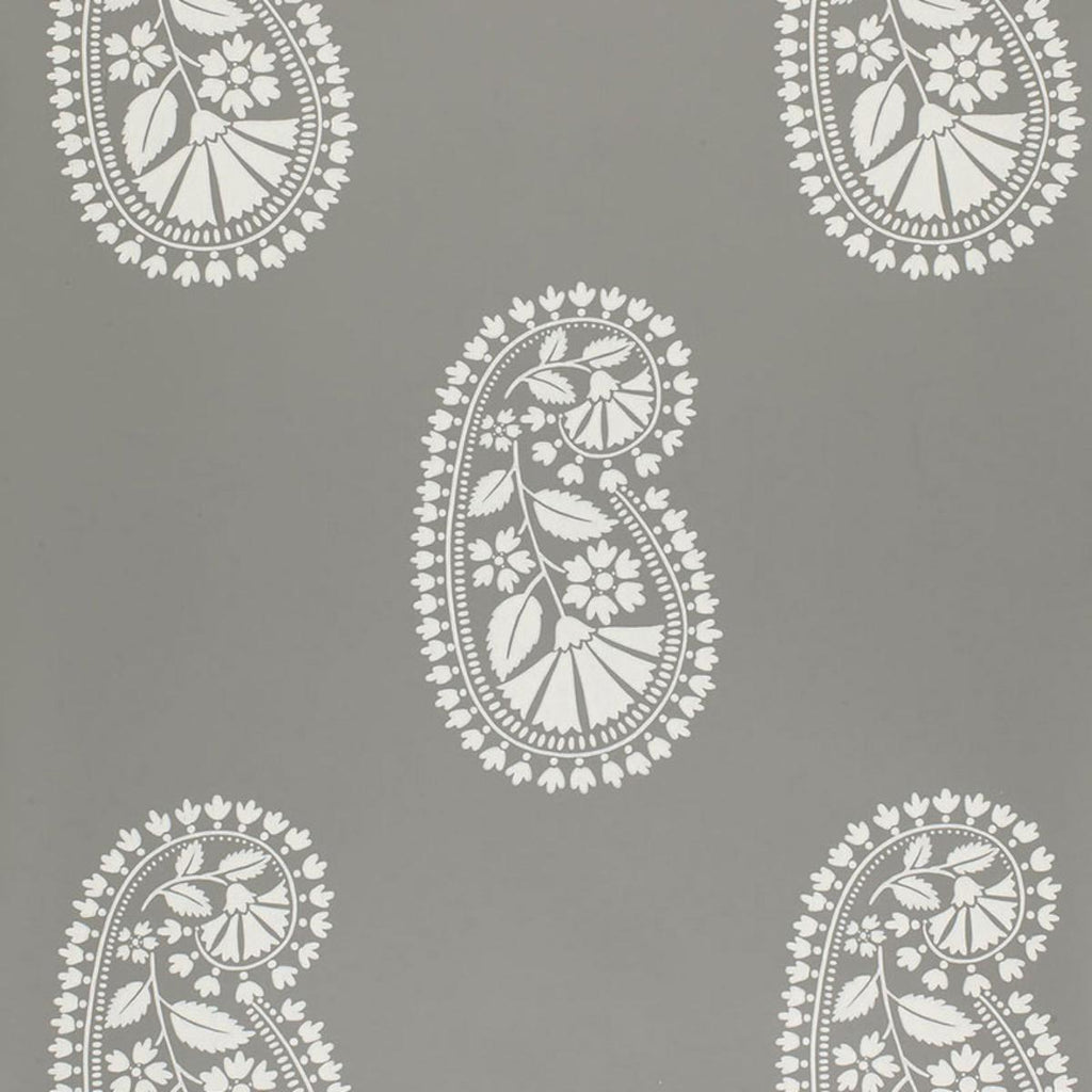 Schumacher Indore Paisley Charcoal Wallpaper by Schumacher