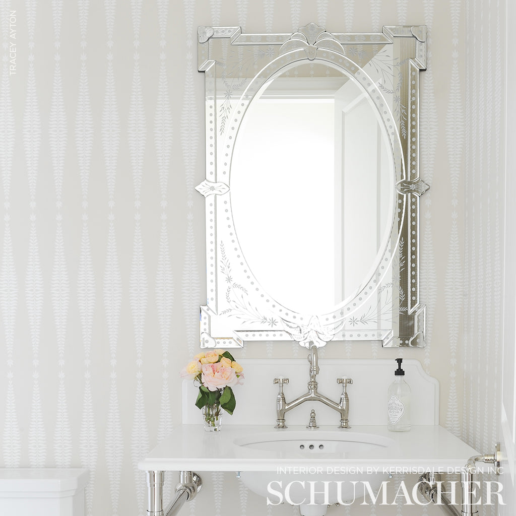 Fern Tree Bone Room Setting | Schumacher Wallpaper