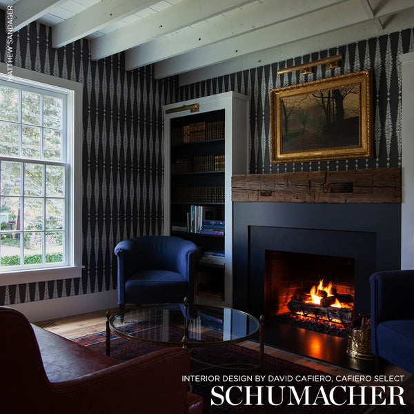 Fern Tree - Graphite Wallcovering | Schumacher
