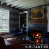 Fern Tree Graphite Room Setting | Schumacher Wallpaper