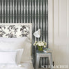 Fern Tree Graphite Room Setting | Schumacher Wallpaper