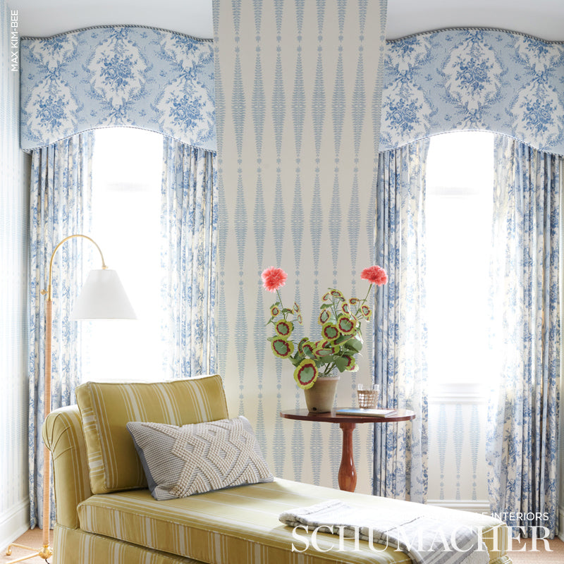 Fern Tree Sky Room Setting | Schumacher Wallpaper
