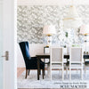 Shadow Vine Charcoal Room Setting | Schumacher Wallpaper