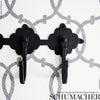 Tracery Charcoal Room Setting | Schumacher Wallpaper