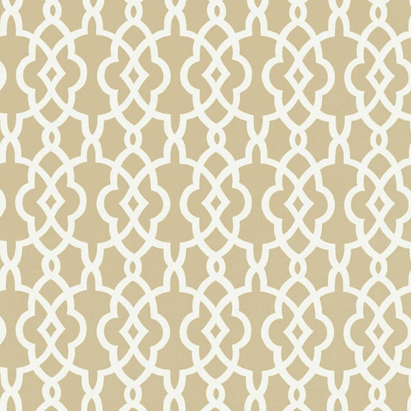 Summer Palace Fret - Sand Wallcovering | Schumacher