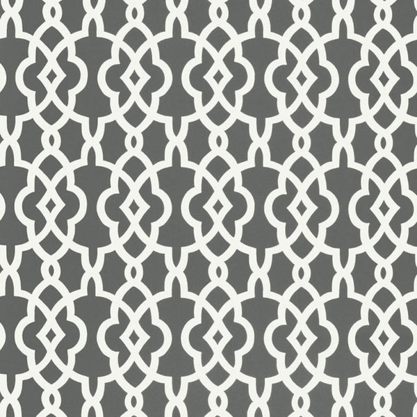Summer Palace Fret - Smoke Wallcovering | Schumacher