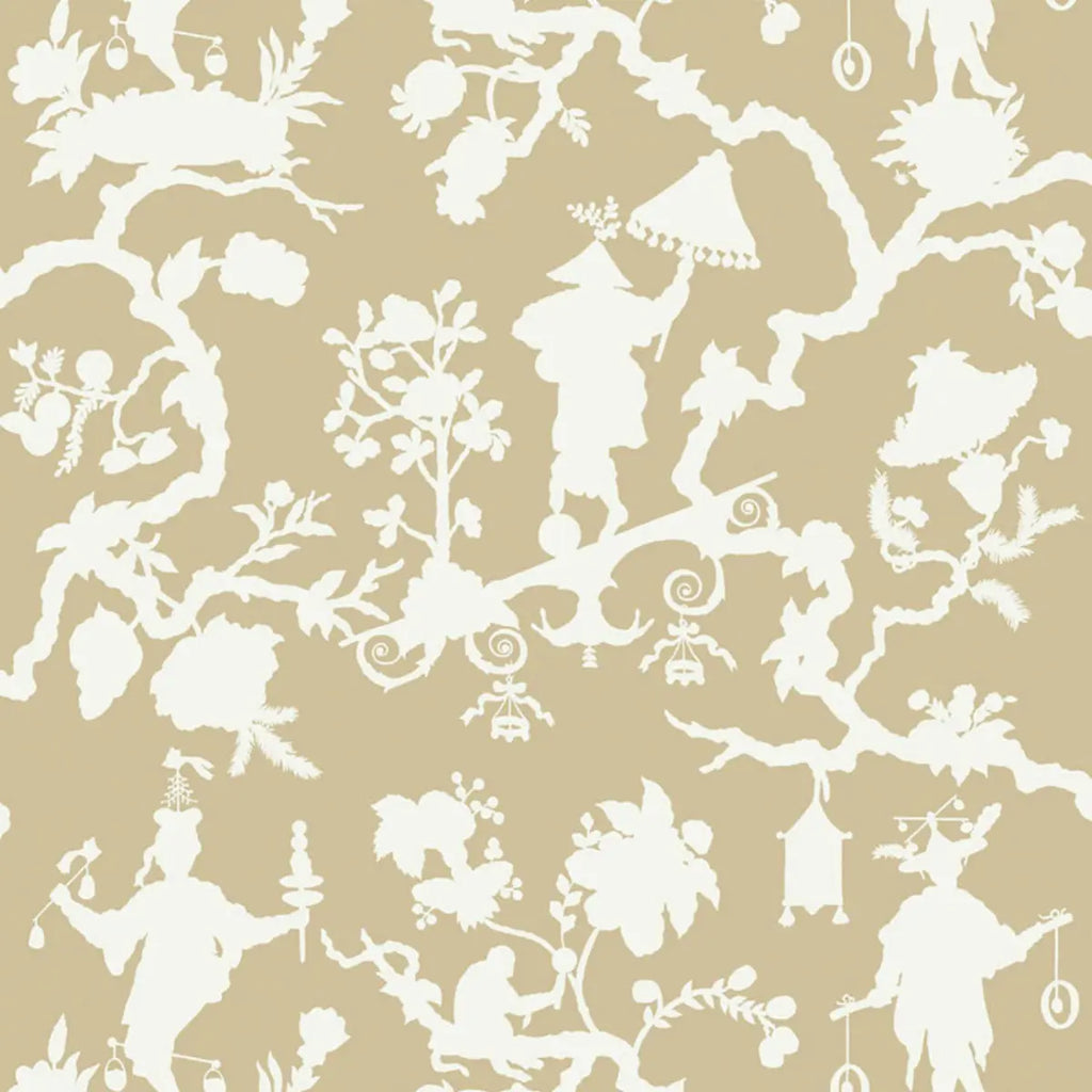 Shantung Silhouette Print - Sand Wallpapers