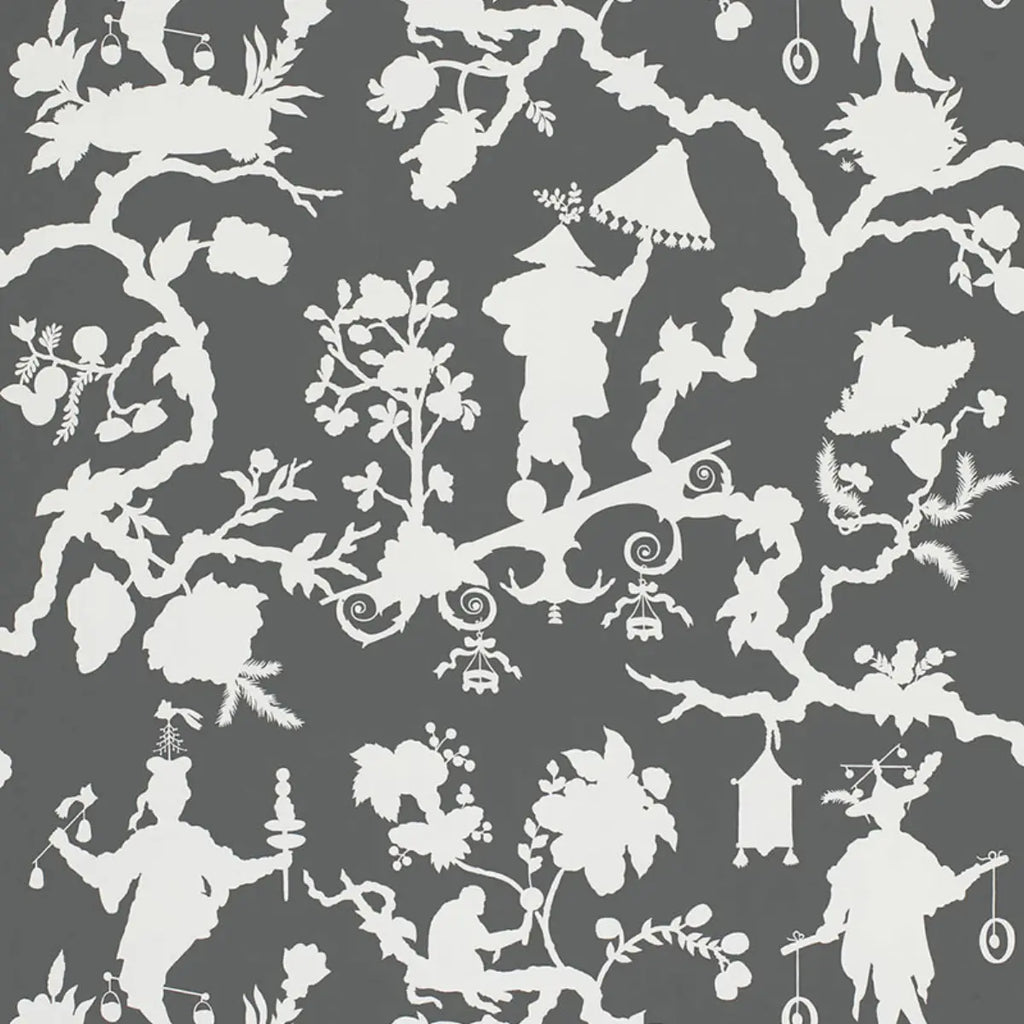Shantung Silhouette Print - Smoke Wallpapers