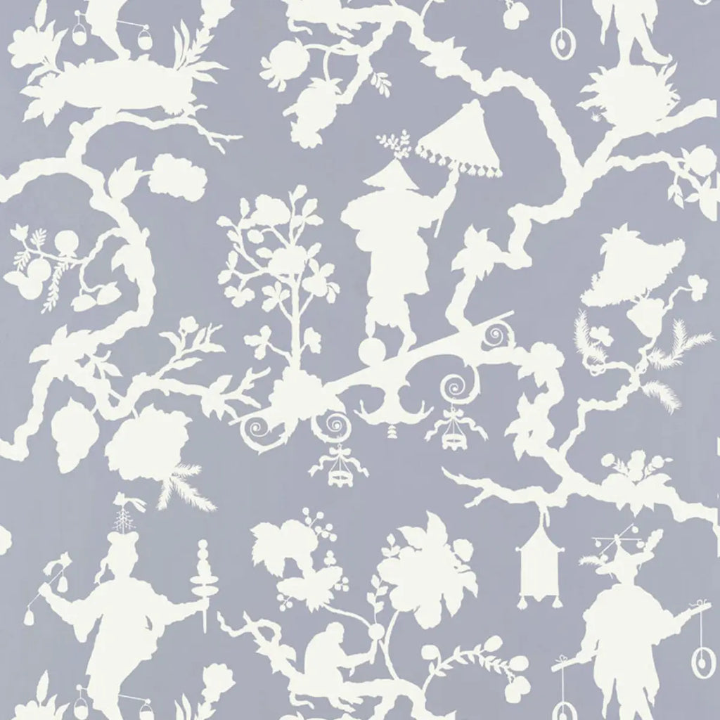Shantung Silhouette Print - Wisteria Wallpapers
