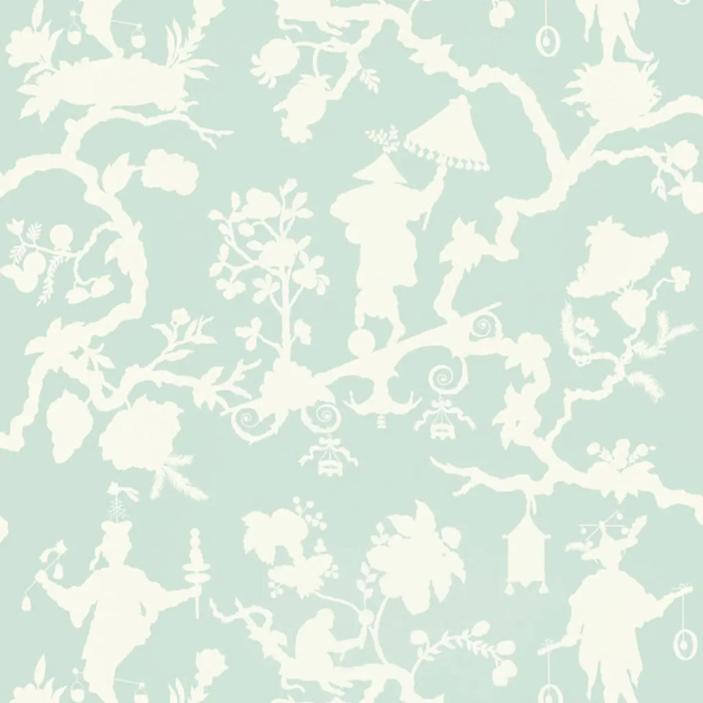 Shantung Silhouette Print - Mineral Wallpapers