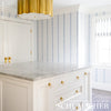 Katsura Stripe Delft Room Setting | Schumacher Wallpaper