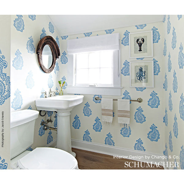 Madras Paisley - Delft Wallcovering | Schumacher