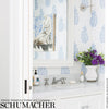 Madras Paisley Delft Room Setting | Schumacher Wallpaper