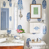 Askandra Flower Delft Room Setting | Schumacher Wallpaper