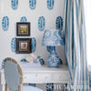 Askandra Flower Delft Room Setting | Schumacher Wallpaper