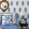 Askandra Flower Delft Room Setting | Schumacher Wallpaper