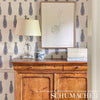 Katara Paisley Straw Room Setting | Schumacher Wallpaper