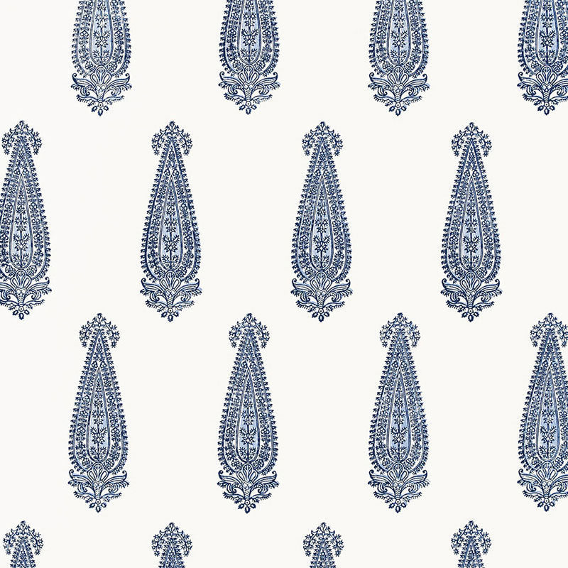 Katara Paisley Oyster Room Setting | Schumacher Wallpaper