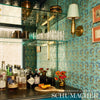 Rampura Turquoise Room Setting | Schumacher Wallpaper