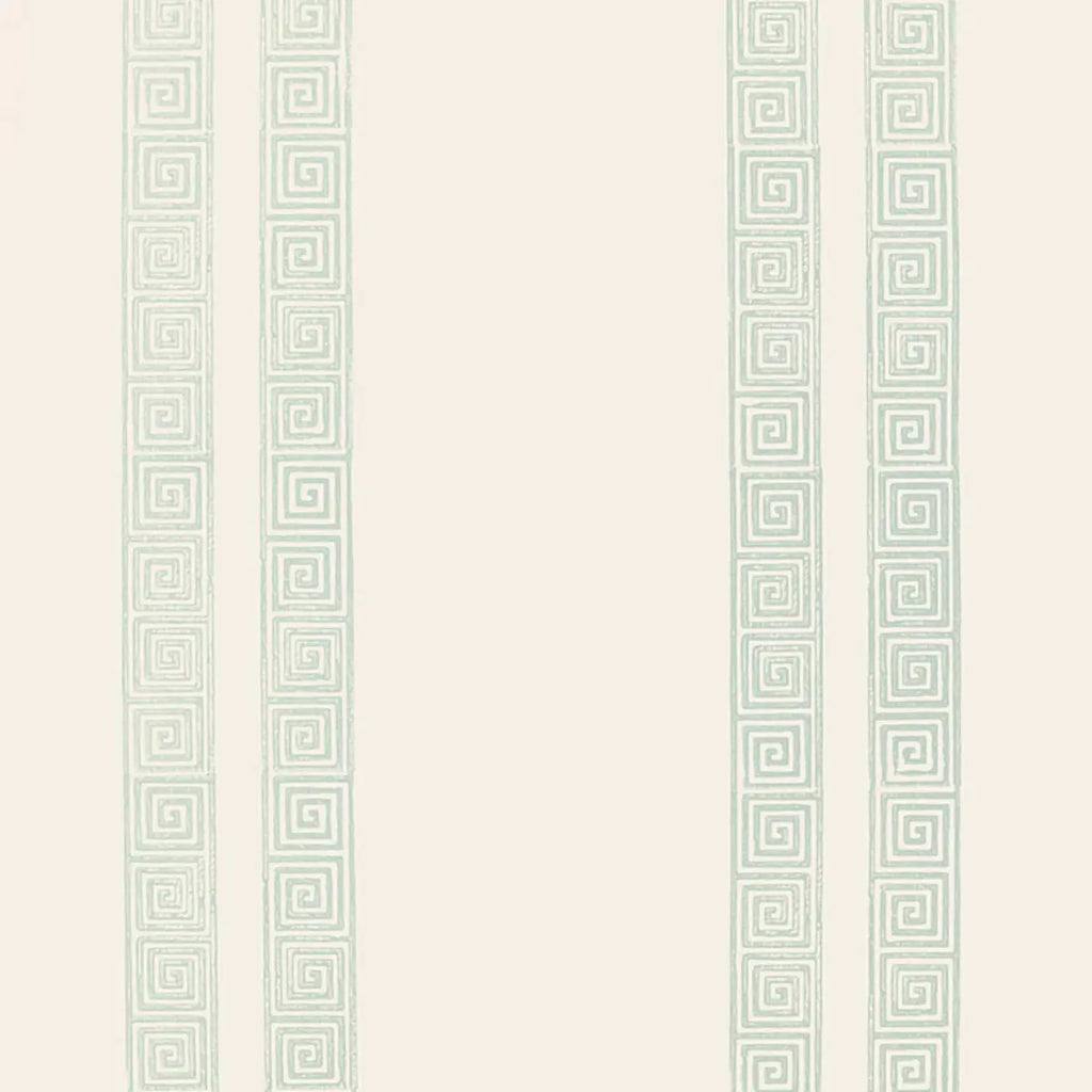 Greek Key Stripe - Water Blue Wallpapers