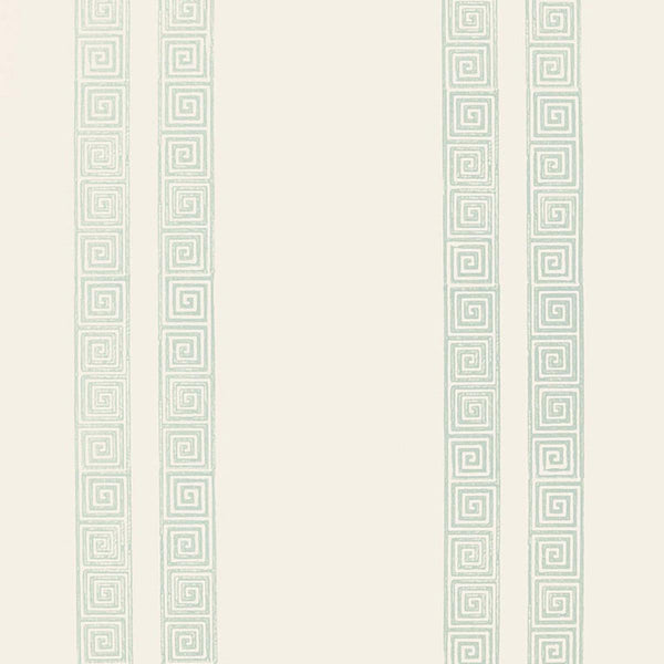 Greek Key Stripe - Ivory Wallcovering | Schumacher