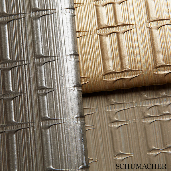 Urban Stripe - Champagne Wallcoverings Natural Wallcovering | Schumacher