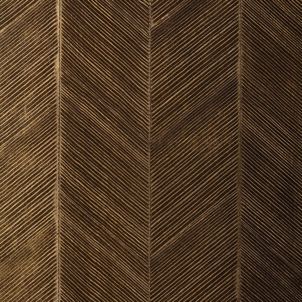 Chevron Texture Burnished Bronze | Schumacher Wallpaper