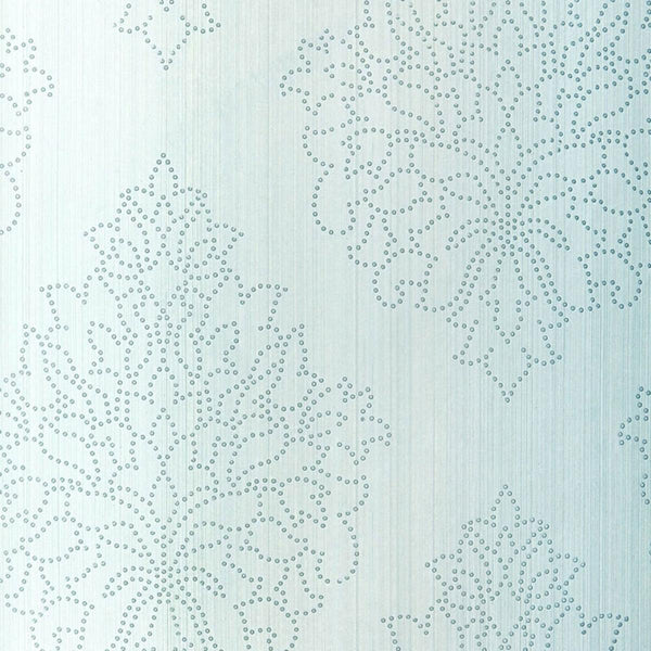 Beaded Damask - Sky Wallcovering | Schumacher