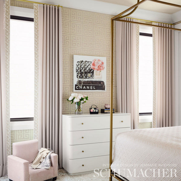 Greek Key Sisal - Silver Wallcovering | Schumacher