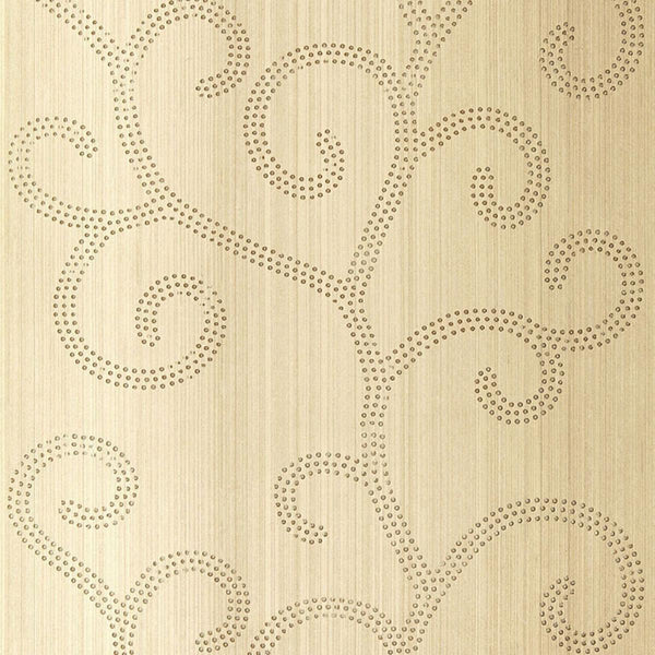 Raindrop Scroll - Beige Wallcovering | Schumacher