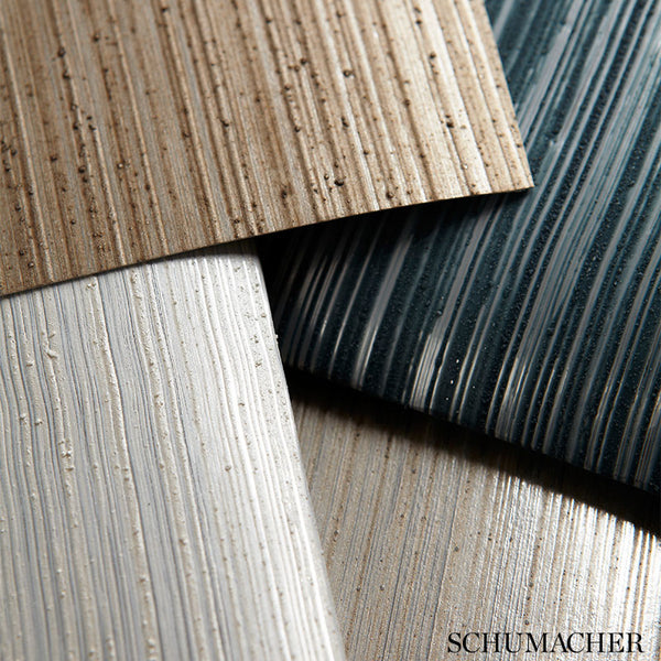 Metallic Strie - Oyster Wallcoverings Natural Wallcovering | Schumacher