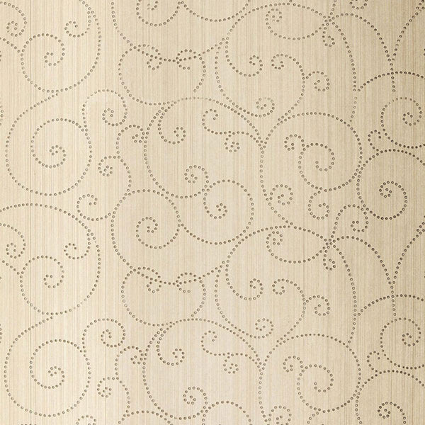 Beaded Scroll - Beige Wallcovering | Schumacher