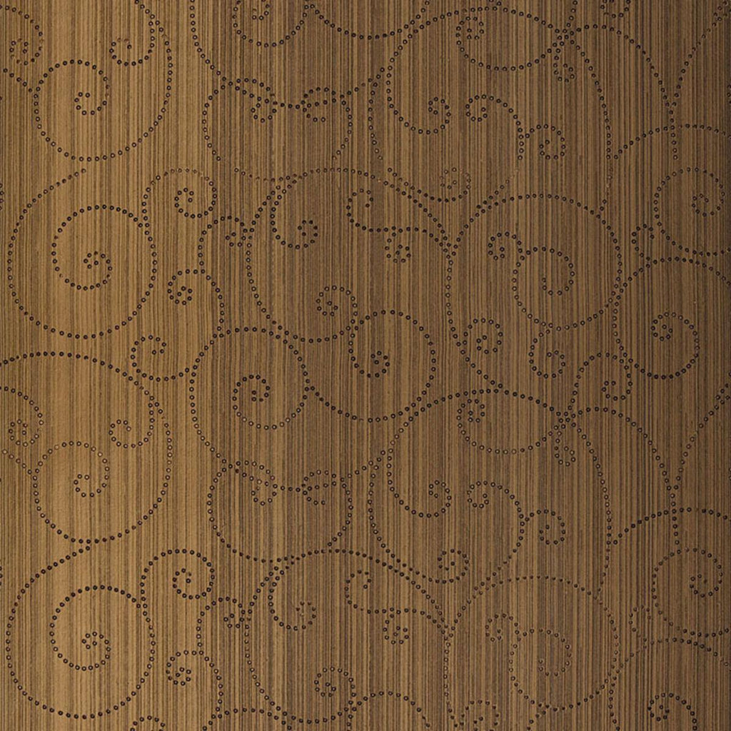 Beaded Scroll Burnished Bronze | Schumacher Wallpaper