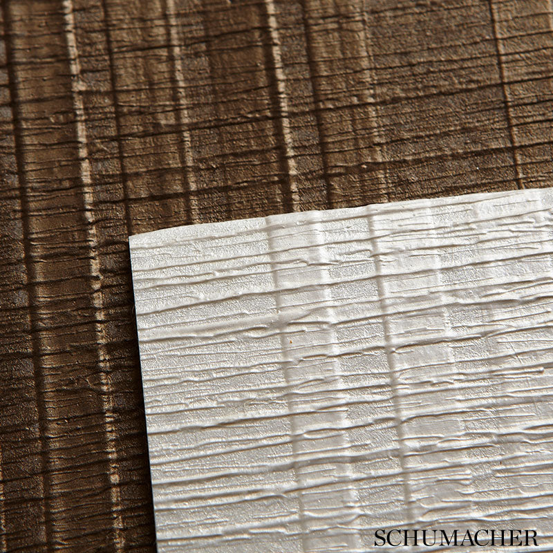 Schumacher Origami Stripe Pearl Wallpaper by Schumacher