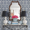 Imperial Trellis Ii Ivory / Navy Room Setting | Schumacher Wallpaper