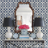 Imperial Trellis II - Ivory / Navy Wallpapers