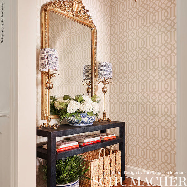 Imperial Trellis Ii - Sand / Ivory Wallcovering | Schumacher