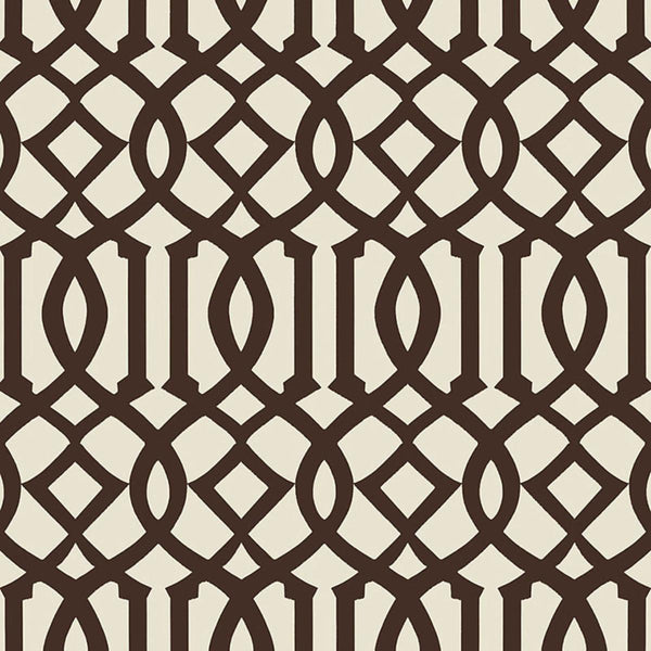 Imperial Trellis Ii - Java / Cream Wallcovering | Schumacher
